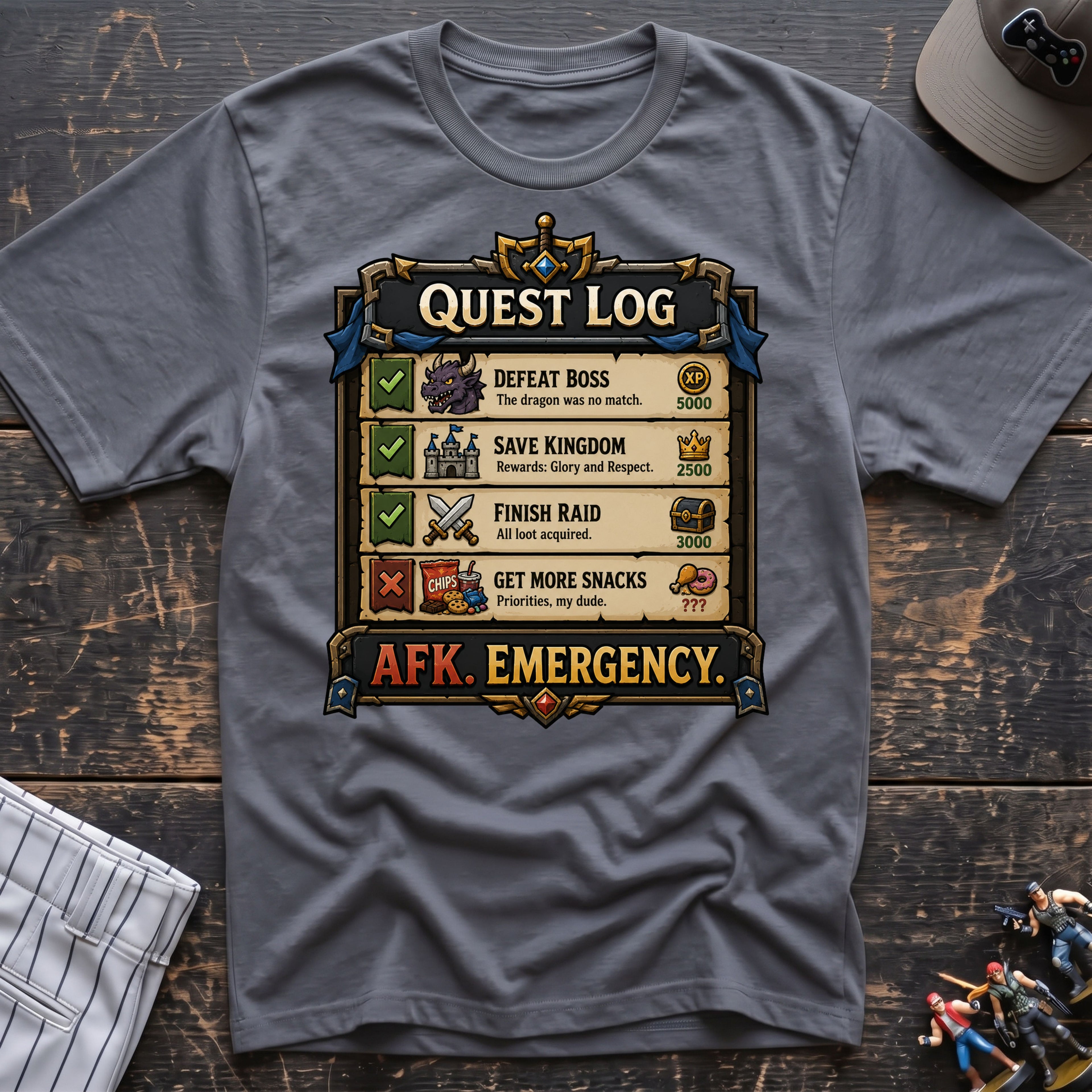 Quest Log snacks T-Shirt