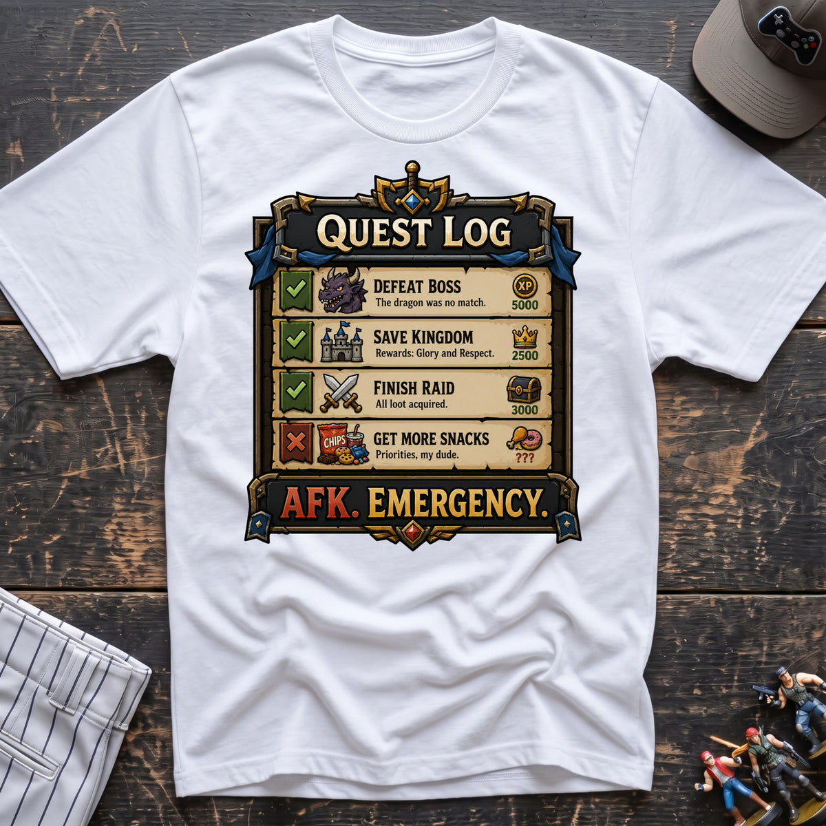 Quest Log snacks T-Shirt